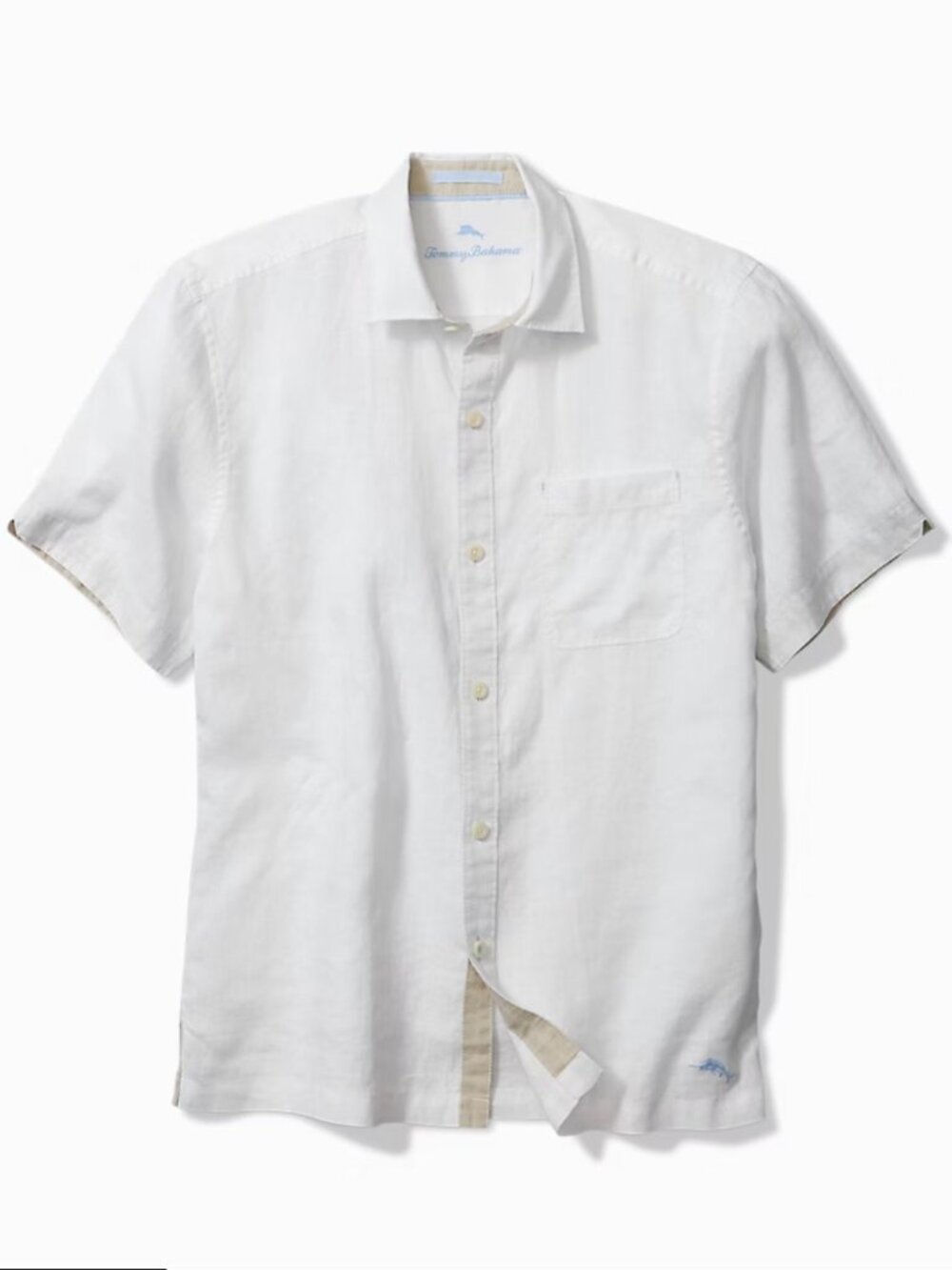 Men's Size XL Tommy Bahama Paradise Breezer White Linen Short-Sleeve Shirt, NWOT